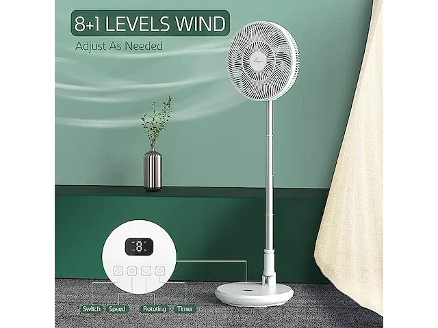 Elegear qz-011 accu staande opvouwbare ventilator - afbeelding 6 van  6