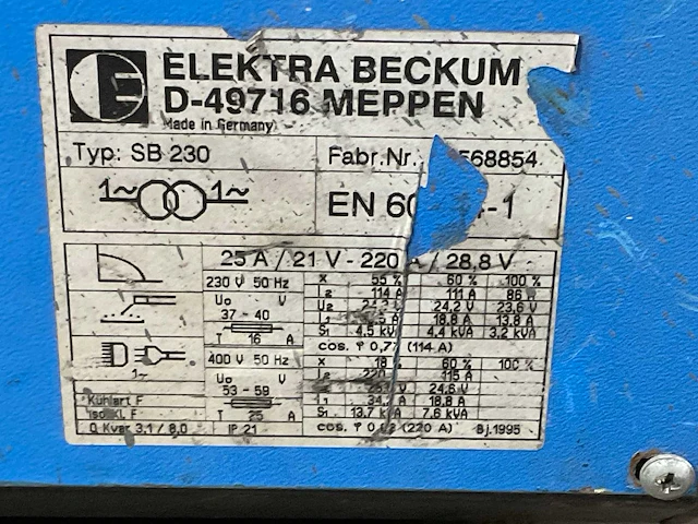 Elektra beckum - sb 230 - lasapparaat - afbeelding 7 van  7