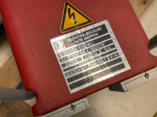 Elektra beckum g2000/1s stroomgenerator - afbeelding 6 van  6