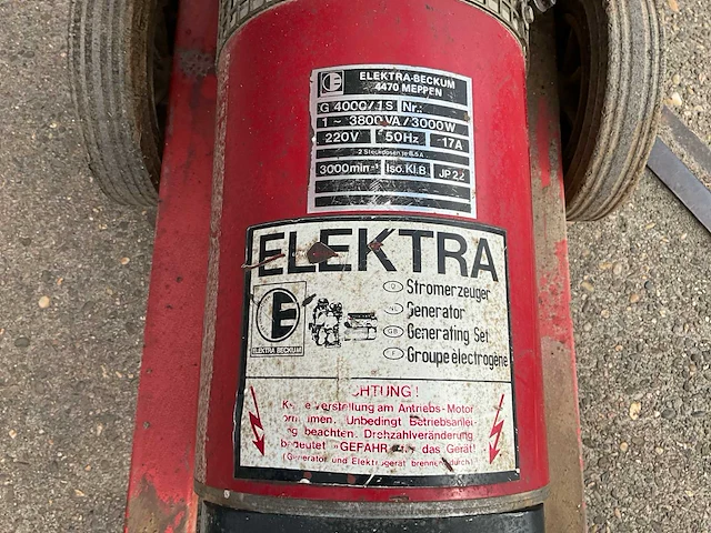 Elektra-beckum g4000/1s stroomgenerator - afbeelding 8 van  9