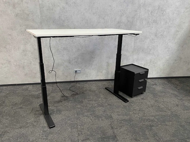 Elektrisch zit-sta bureau 160x80 met ladeblok - afbeelding 1 van  18
