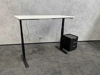 Elektrisch zit-sta bureau 160x80 met ladeblok - afbeelding 1 van  18