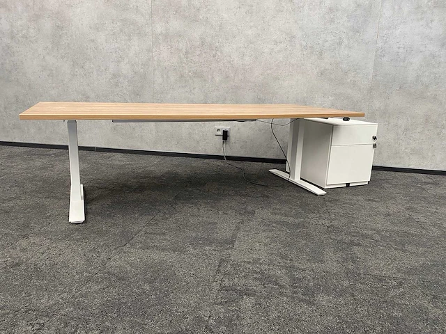 Elektrisch zit-sta bureau 200x90 met ladeblok - afbeelding 5 van  15
