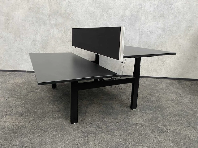 Elektrisch zit-sta duo bureau 180x80 zwart - afbeelding 1 van  7