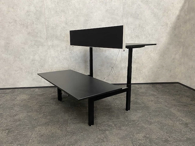Elektrisch zit-sta duo bureau 180x80 zwart - afbeelding 2 van  7