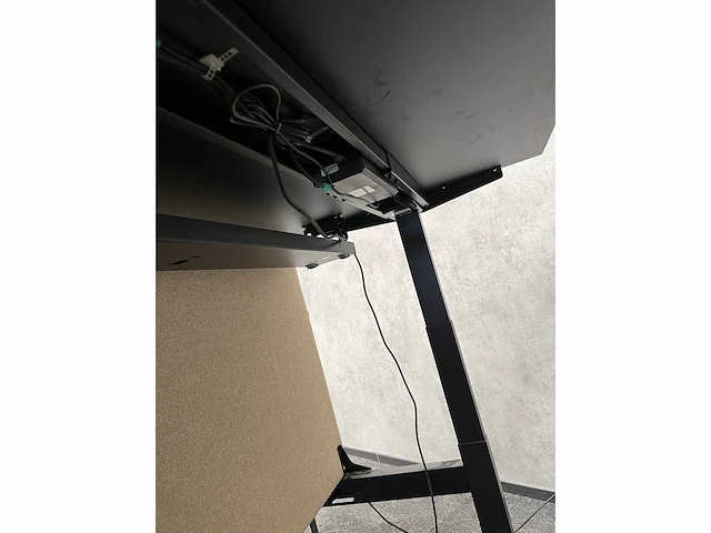 Elektrisch zit/sta duo werkplek 160x80 - zwart/beige - afbeelding 2 van  19