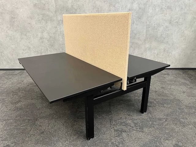 Elektrisch zit/sta duo werkplek 160x80 - zwart/beige - afbeelding 11 van  19