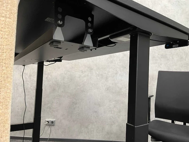 Elektrisch zit/sta duo werkplek 160x80 - zwart/beige - afbeelding 17 van  19