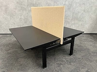 Elektrisch zit/sta duo werkplek 160x80 - zwart/beige - afbeelding 11 van  19