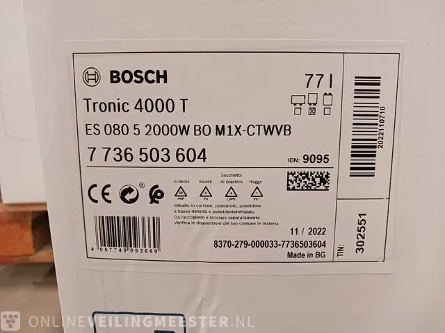 Elektrische boiler bosch, tronic t, bouwjaar 2022 - afbeelding 3 van  3