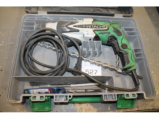 Elektrische boorhamer hitachi dh24pb3 in kunststof koffer. - afbeelding 1 van  1