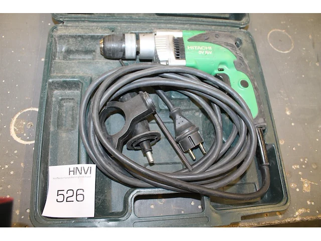 Elektrische boormachine hitachi dv16v in kunststof koffer. - afbeelding 1 van  1