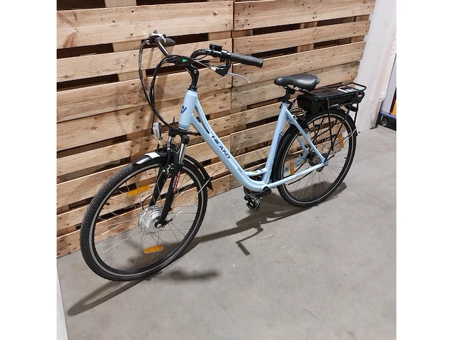 Elektrische damesfiets, hiland, blauw - afbeelding 7 van  13