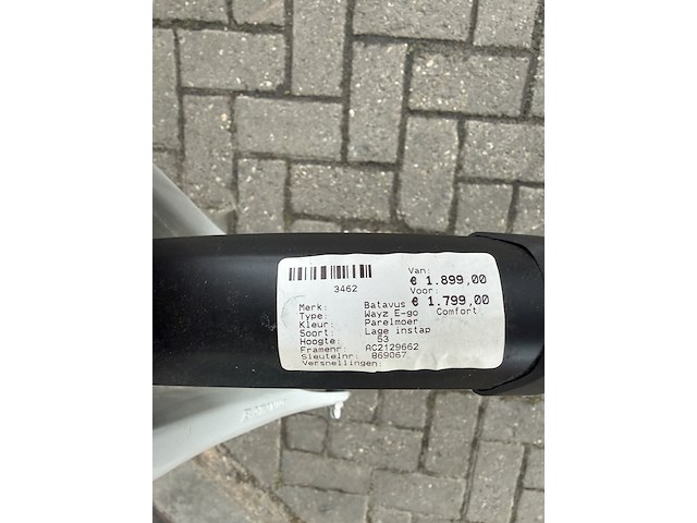 Elektrische fiets/e-bike frame maat 53 7 versnellingen, batavus, wayz e-go, parelmoer - afbeelding 10 van  18