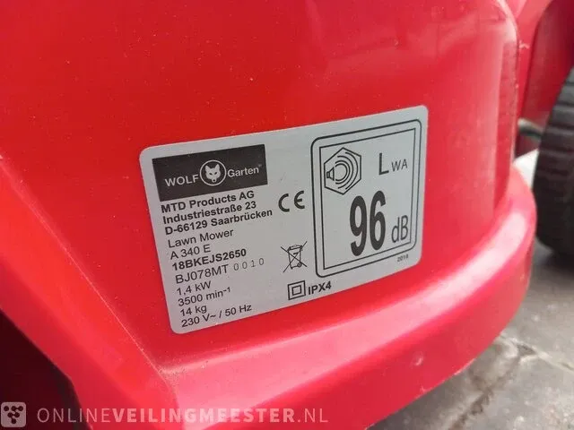Elektrische grasmaaier wolf garten, a340e, bouwjaar 2018 - afbeelding 6 van  14