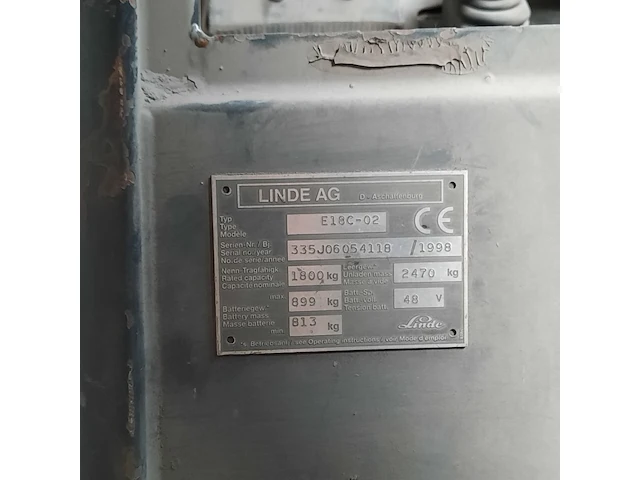 Elektrische heftruck, linde, e18c-02, 1998 - afbeelding 19 van  29