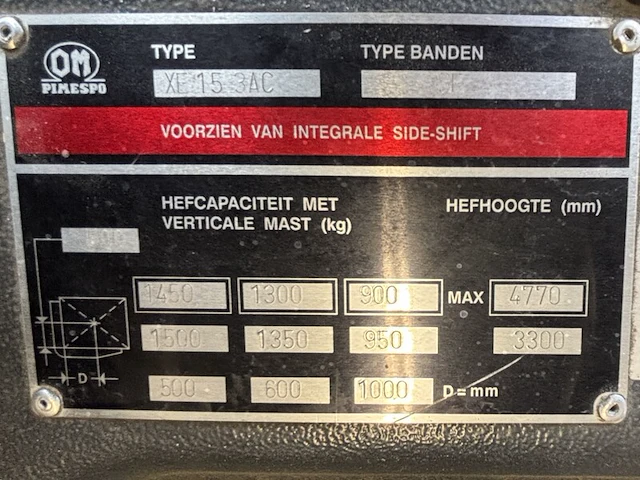 Elektrische heftruck, om pimespo, xe 15 3ac, geel, 2012 - afbeelding 49 van  51