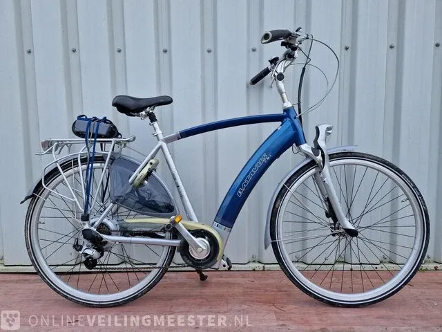 Elektrische herenfiets batavus, padova easy, zilver-blauw - afbeelding 1 van  6