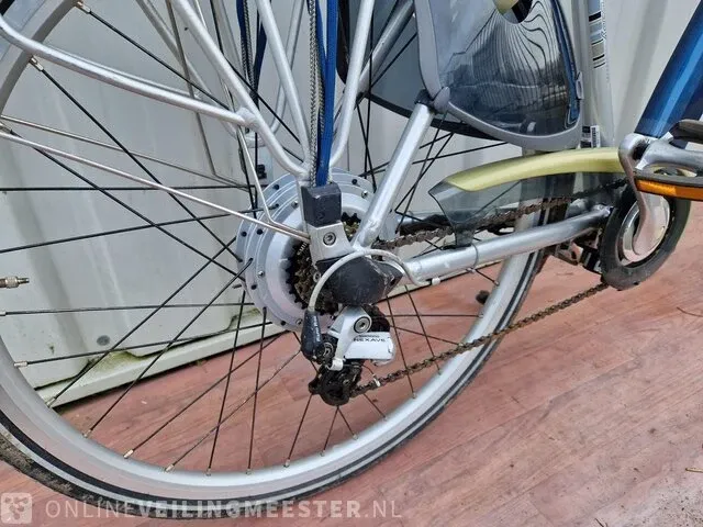 Elektrische herenfiets batavus, padova easy, zilver-blauw - afbeelding 4 van  6