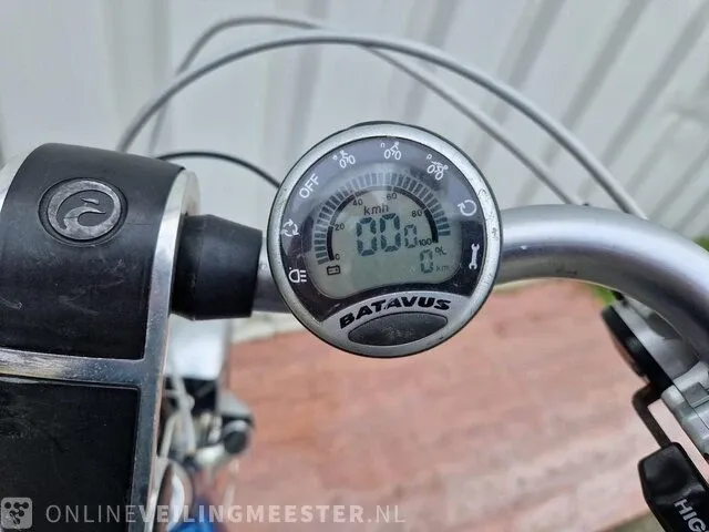 Elektrische herenfiets batavus, padova easy, zilver-blauw - afbeelding 5 van  6