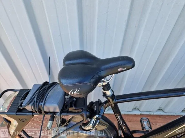 Elektrische herenfiets sparta, black line, zwart - afbeelding 11 van  12
