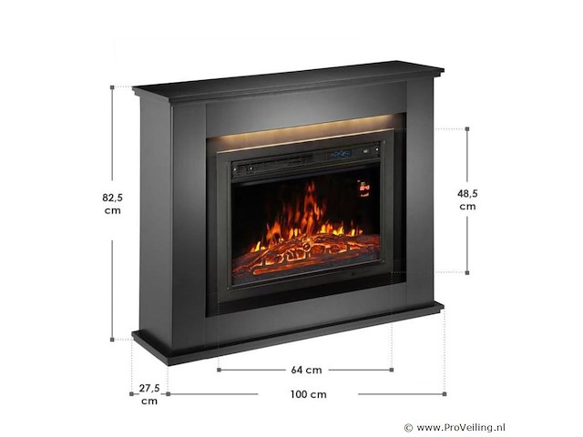 Elektrische kachel - rechthoekig - 2000 watt - zwart - afbeelding 8 van  8