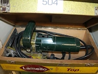 Elektrische lamellofrees lamello top in houten kist.
