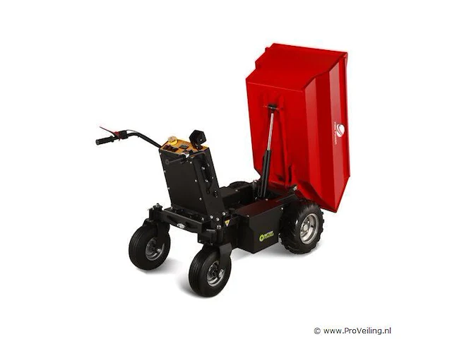 Elektrische minidumper met bak, wielen, 500kg laadvermogen en hydraulische kiepinrichting - afbeelding 1 van  1