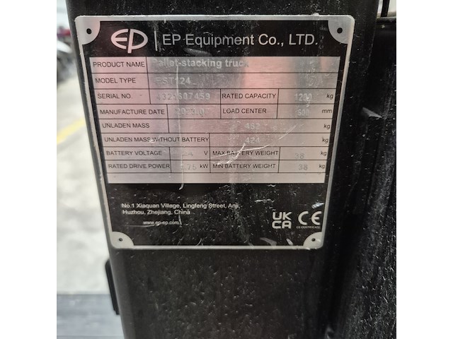 Elektrische palletlifter, ep, est 124, 2023 - afbeelding 2 van  16