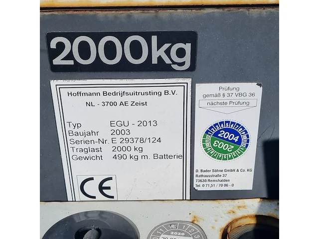 Elektrische palletwagen baka, egu-2013, bouwjaar 2003 - afbeelding 11 van  11
