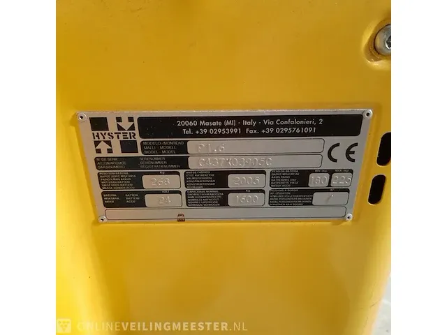 Elektrische palletwagen hyster, p1.6, bouwjaar 2005 - afbeelding 2 van  10