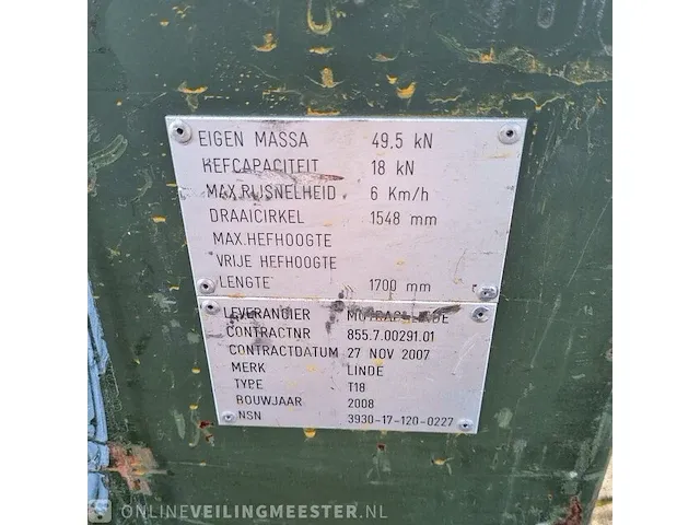 Elektrische palletwagen linde, t18, bouwjaar 2008 - afbeelding 8 van  12