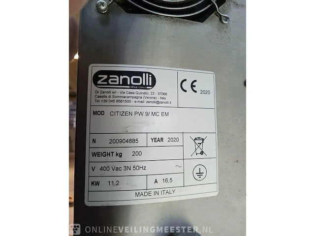 Elektrische pizza oven op onderstel zanolli citizen pw 9/ mc em, bouwjaar 2020 - afbeelding 2 van  11