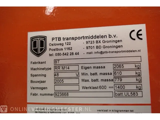 Elektrische reachtruck bt, rr m14, bouwjaar 2005 - afbeelding 6 van  24