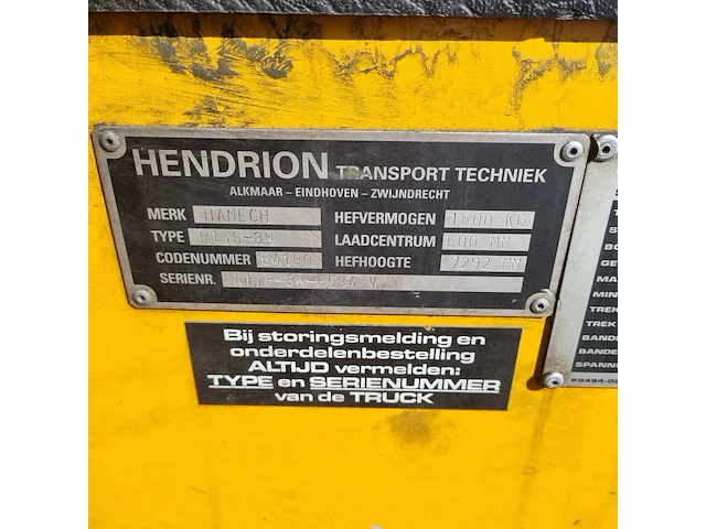 Elektrische reachtruck hamech, r1, 6-3w, bouwjaar 1996 - afbeelding 8 van  17
