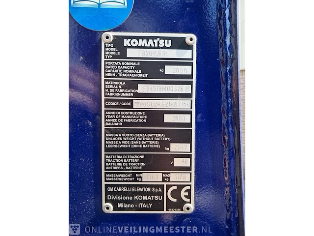 Elektrische reachtruck komatsu, fb20rw1r, bouwjaar 2003 - afbeelding 3 van  44