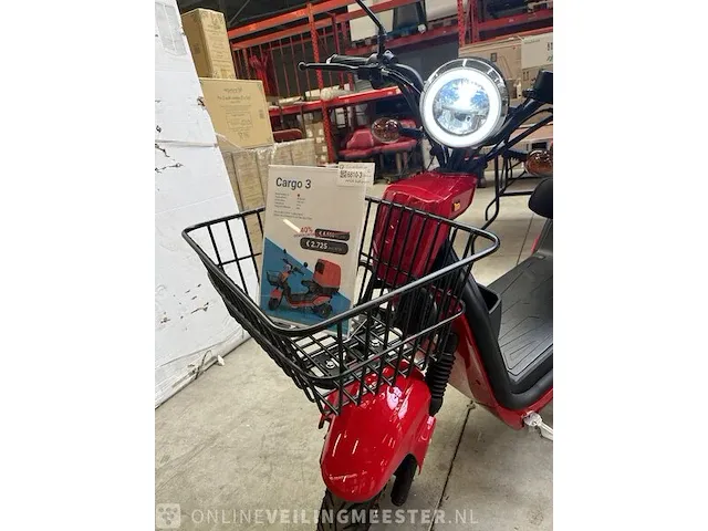Elektrische scooter met drie wielen/driewieler edrive, cargo 3, rood - afbeelding 6 van  15