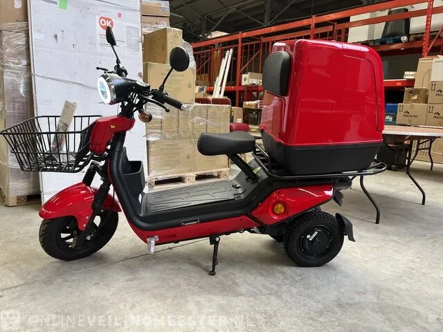Elektrische scooter met drie wielen/driewieler edrive, cargo 3, rood - afbeelding 7 van  15