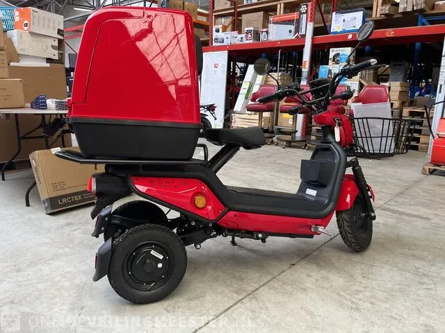Elektrische scooter met drie wielen/driewieler edrive, cargo 3, rood - afbeelding 9 van  15