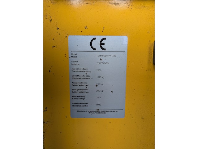 Elektrische stapelaar, atlet, ts/140sdtfvp480, 2009 - afbeelding 22 van  29