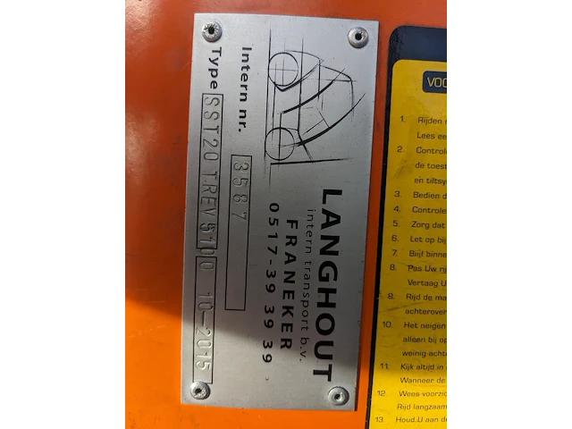 Elektrische stapelaar, rocla, sst20 trev 5100, oranje, 2003 - afbeelding 2 van  20