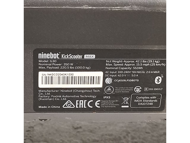 Elektrische step, ninebot, g30 - afbeelding 10 van  13