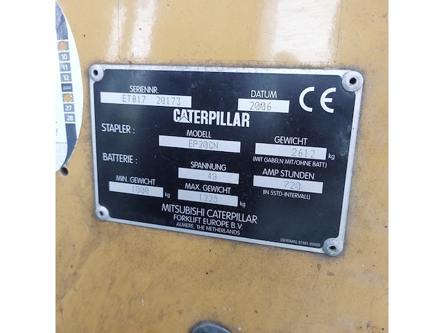 Elektrische vorkheftruck, caterpillar, ep20cn, 2006 - afbeelding 27 van  41