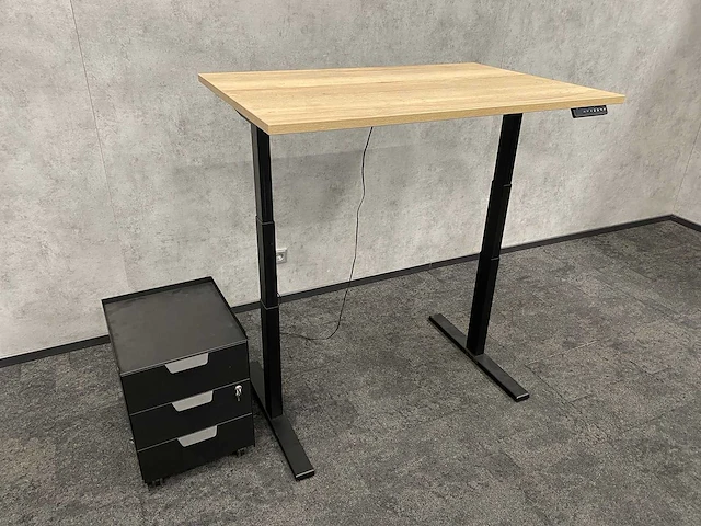 Elektrish zit-sta bureau 120x80 met ladeblok - afbeelding 1 van  14