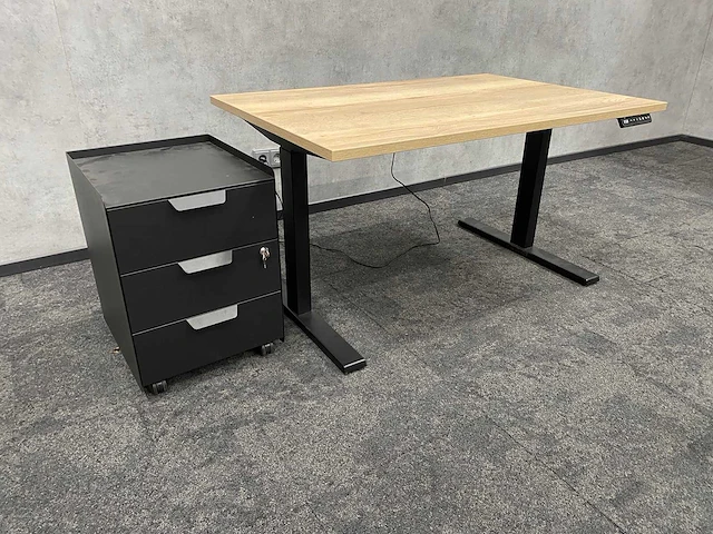 Elektrish zit-sta bureau 120x80 met ladeblok - afbeelding 13 van  14