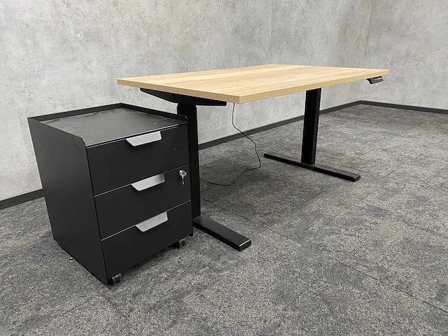 Elektrish zit-sta bureau 120x80 met ladeblok - afbeelding 9 van  14
