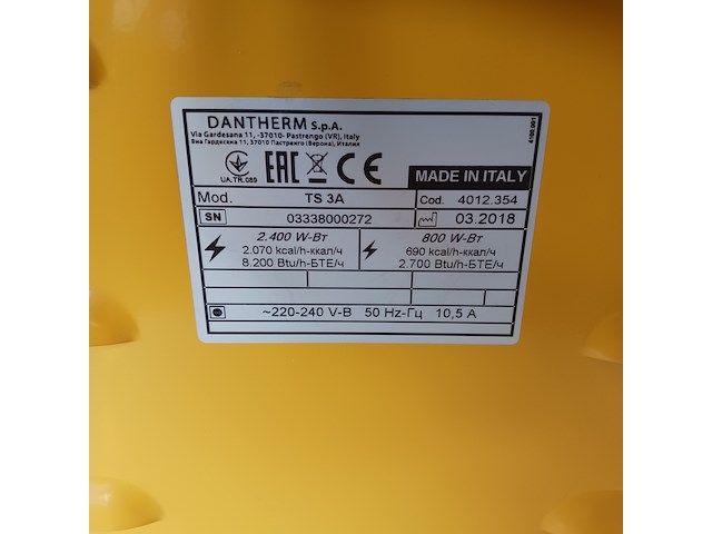 Elektroheater infrarood 3kw 230v (red rad) master, ts3a, bouwjaar 2018 - afbeelding 7 van  7