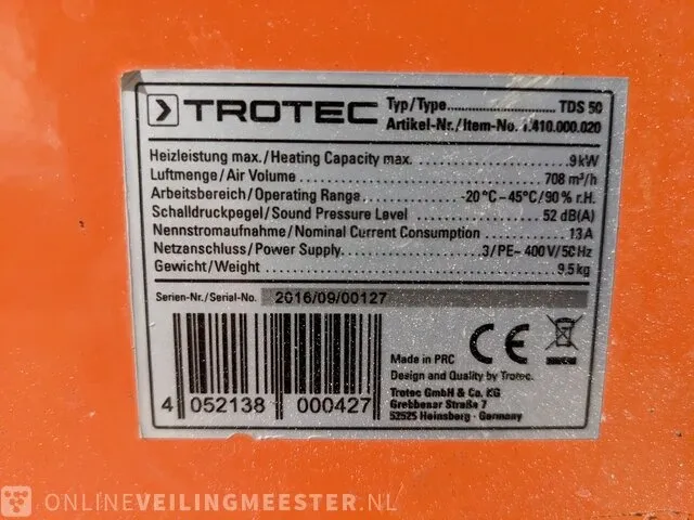 Elektroheater trotec, tds 50, bouwjaar 2016 - afbeelding 5 van  7