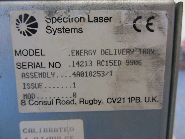 Elektronica - spectron laser systems - energy delivery tray - afbeelding 2 van  5