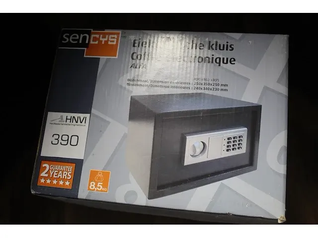 Elektronische kluis. afmeting 35x25 cm. hoogte 25 cm. nieuw in doos - afbeelding 2 van  2